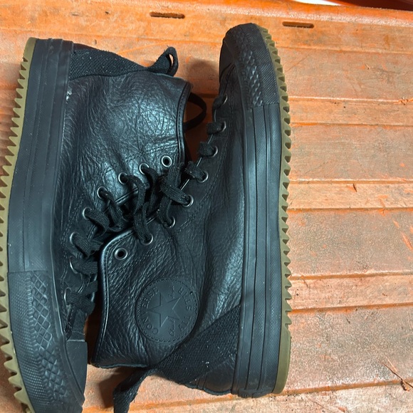 Converse Chuck Taylor Hi Top Leather Hollis 132387C Mens 10 W12 Black Sneaker - Picture 8 of 16